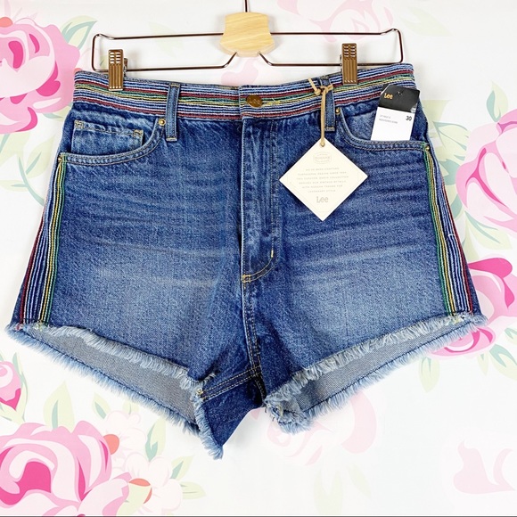 Lee Pants - NEW Lee Vintage Modern Rainbow Denim Shorts 30